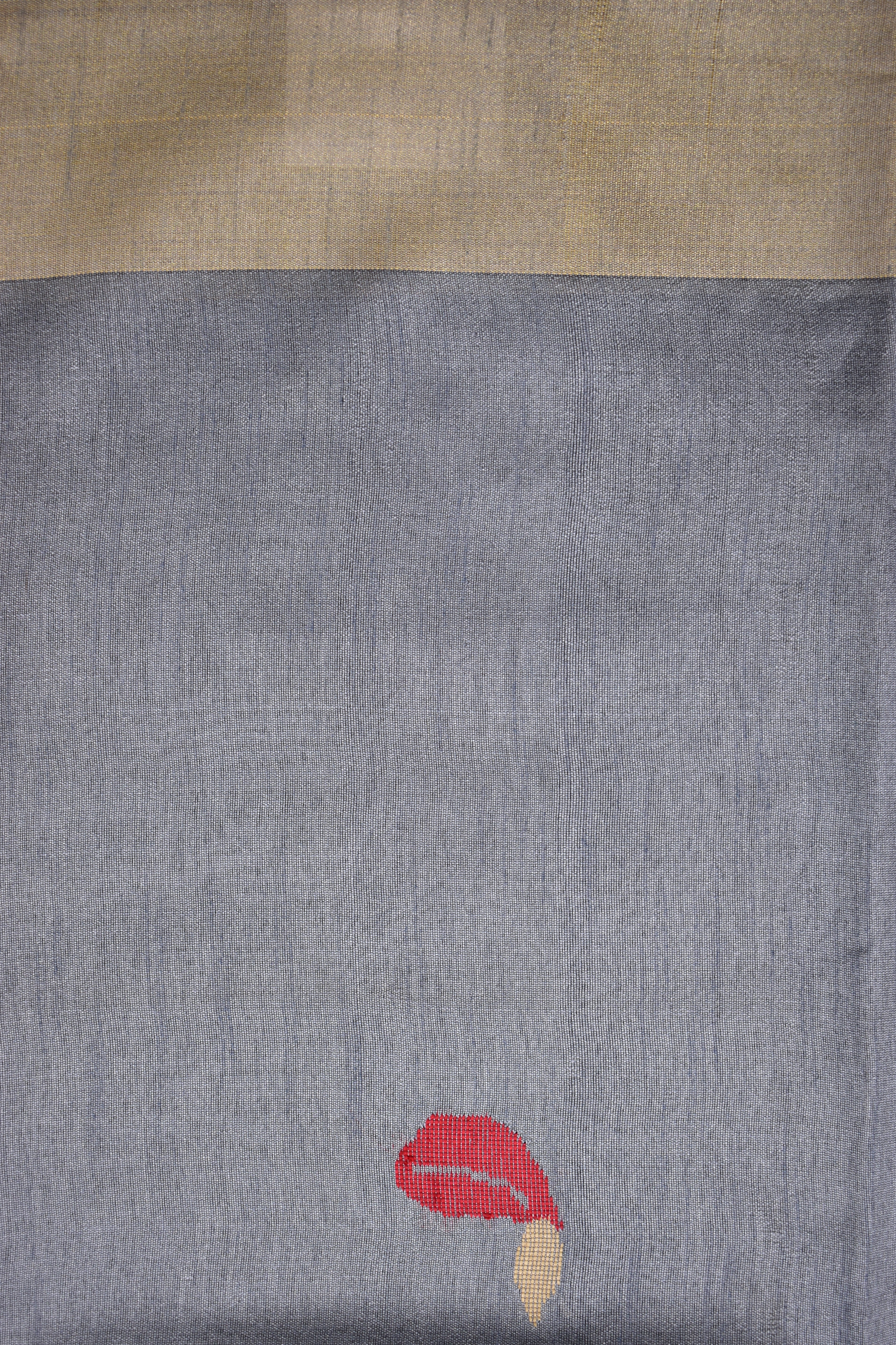 GREY- KHADI PATTU SAREE