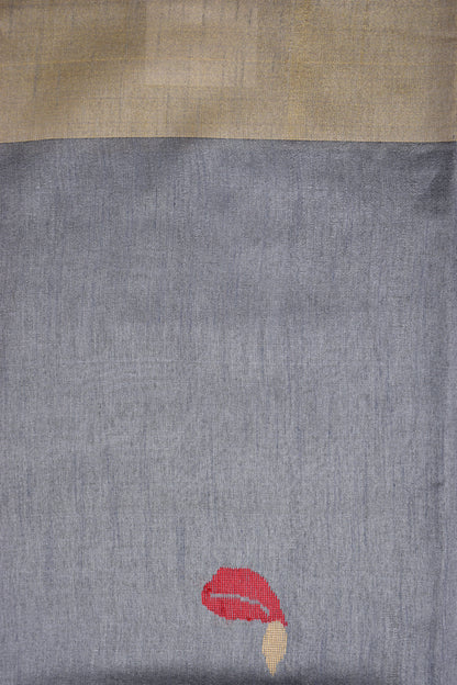 GREY- KHADI PATTU SAREE
