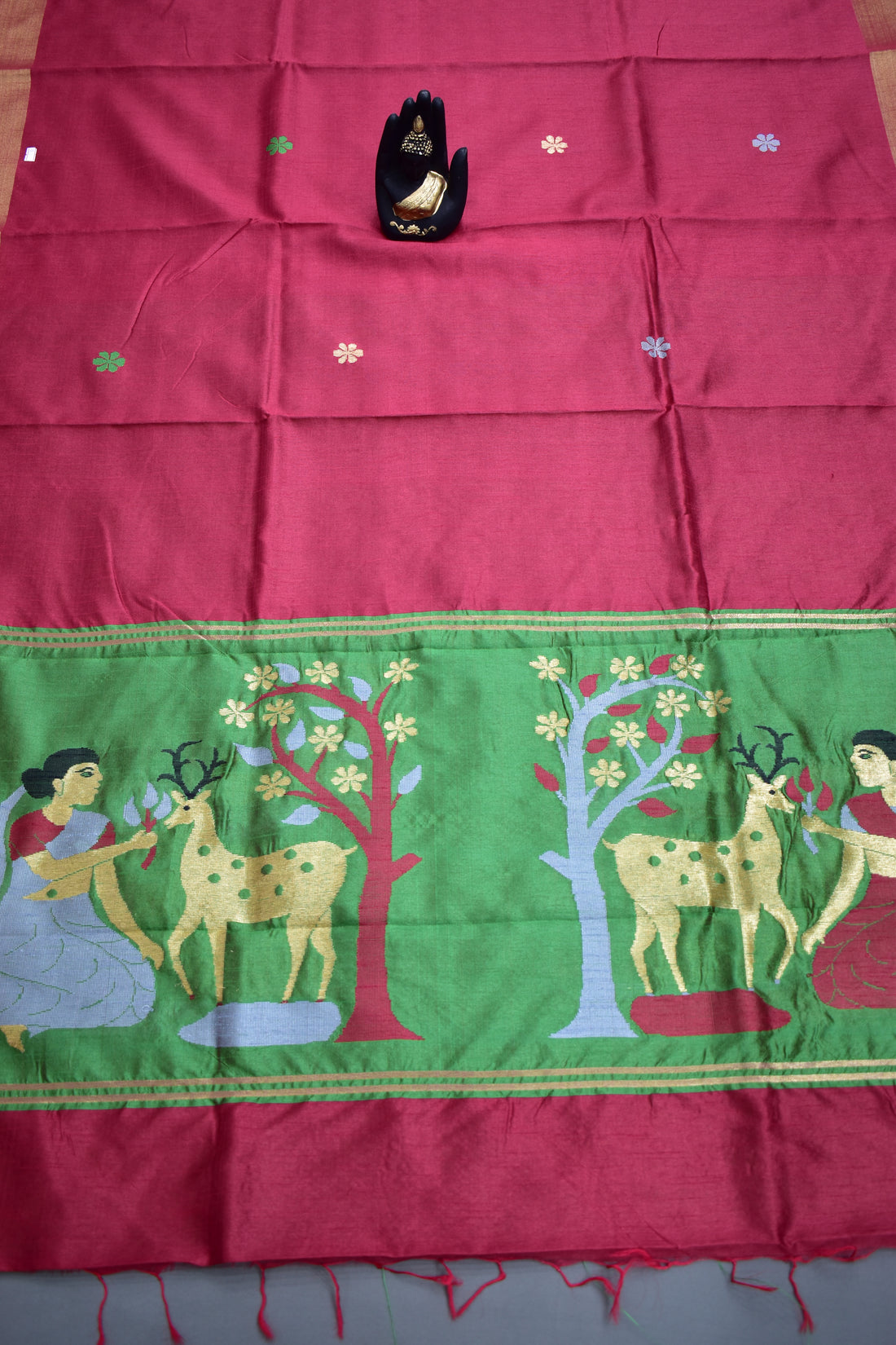 MAROON- KHADI PATTU SAREE