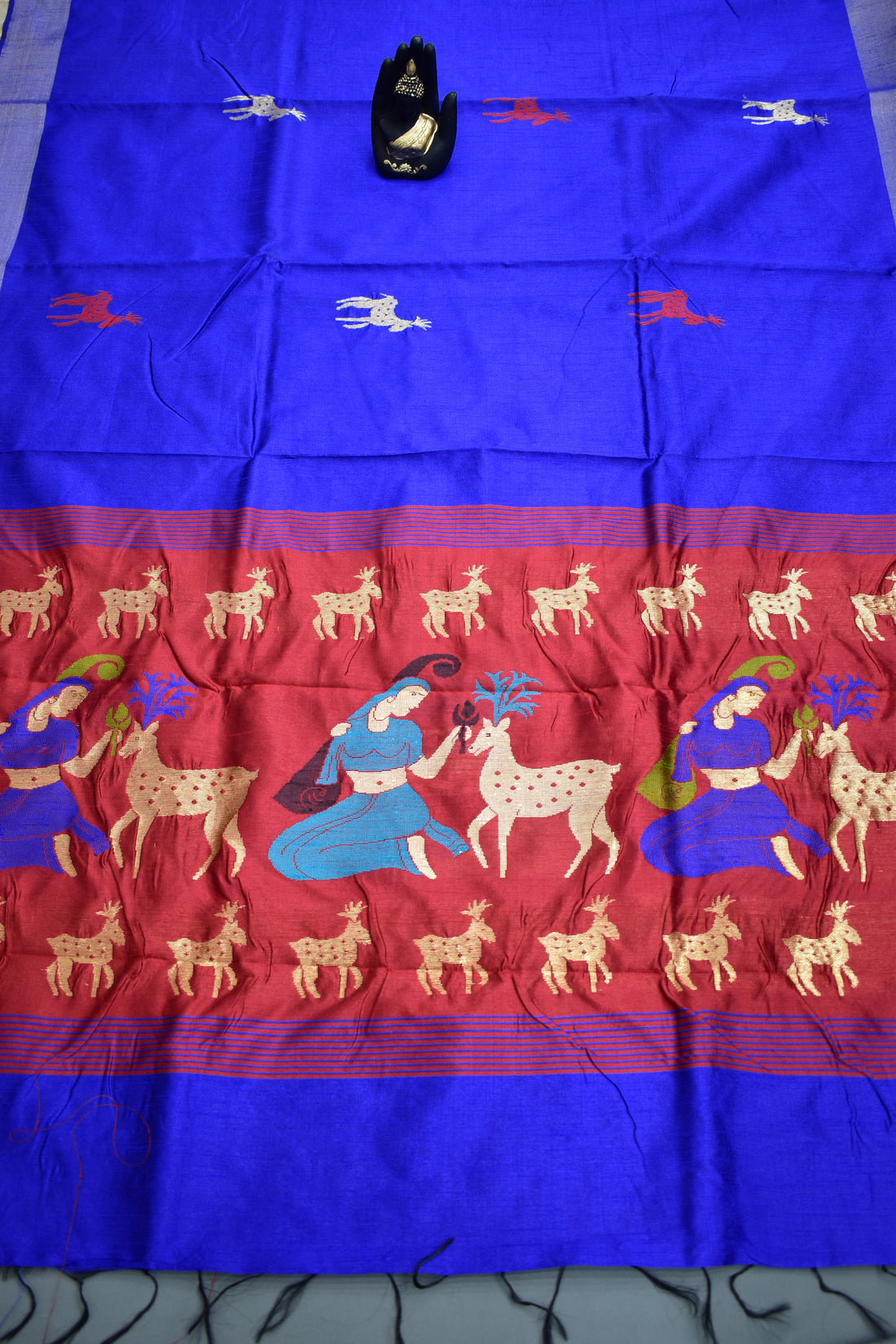 BLUE- KHADI PATTU SAREE