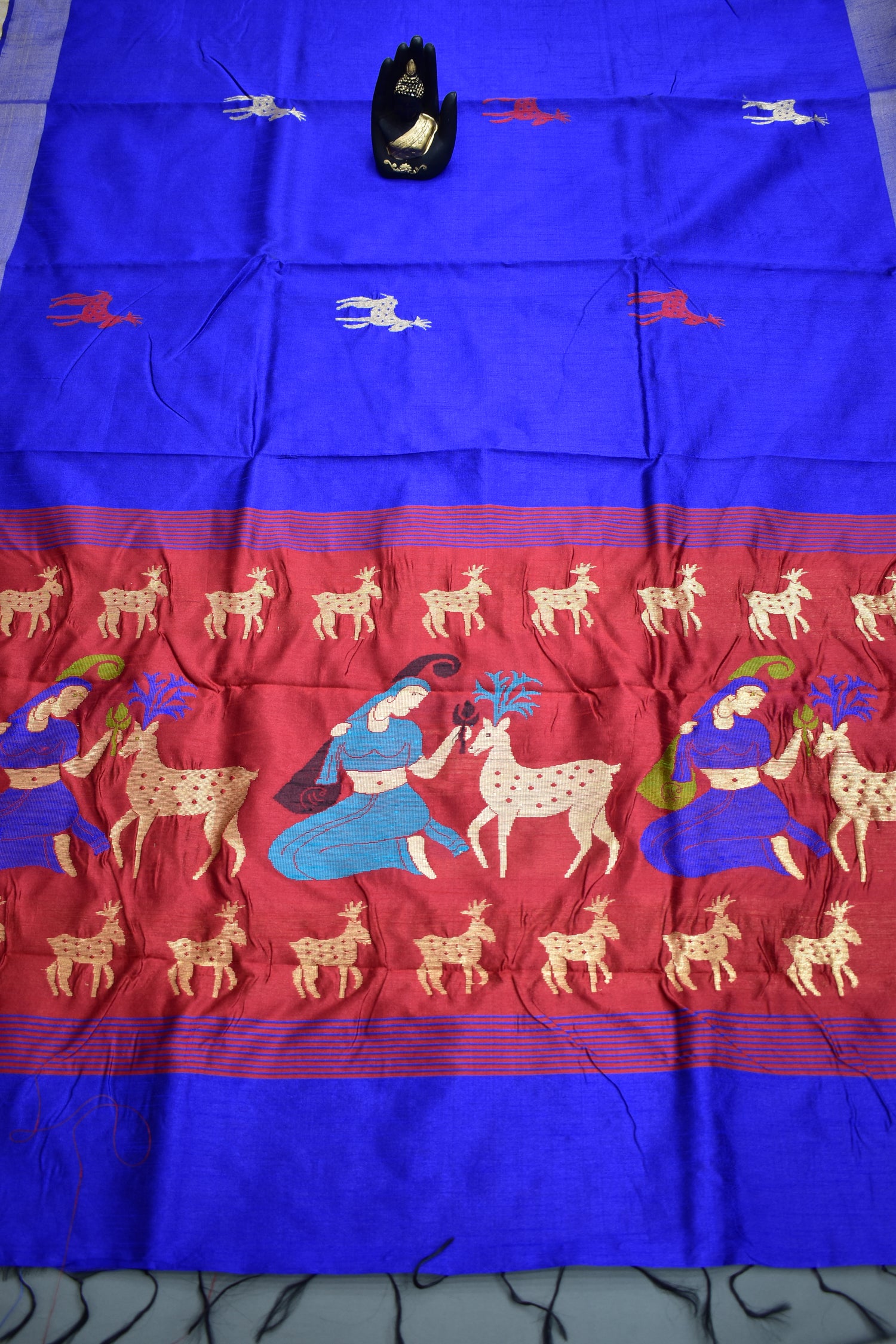 BLUE- KHADI PATTU SAREE