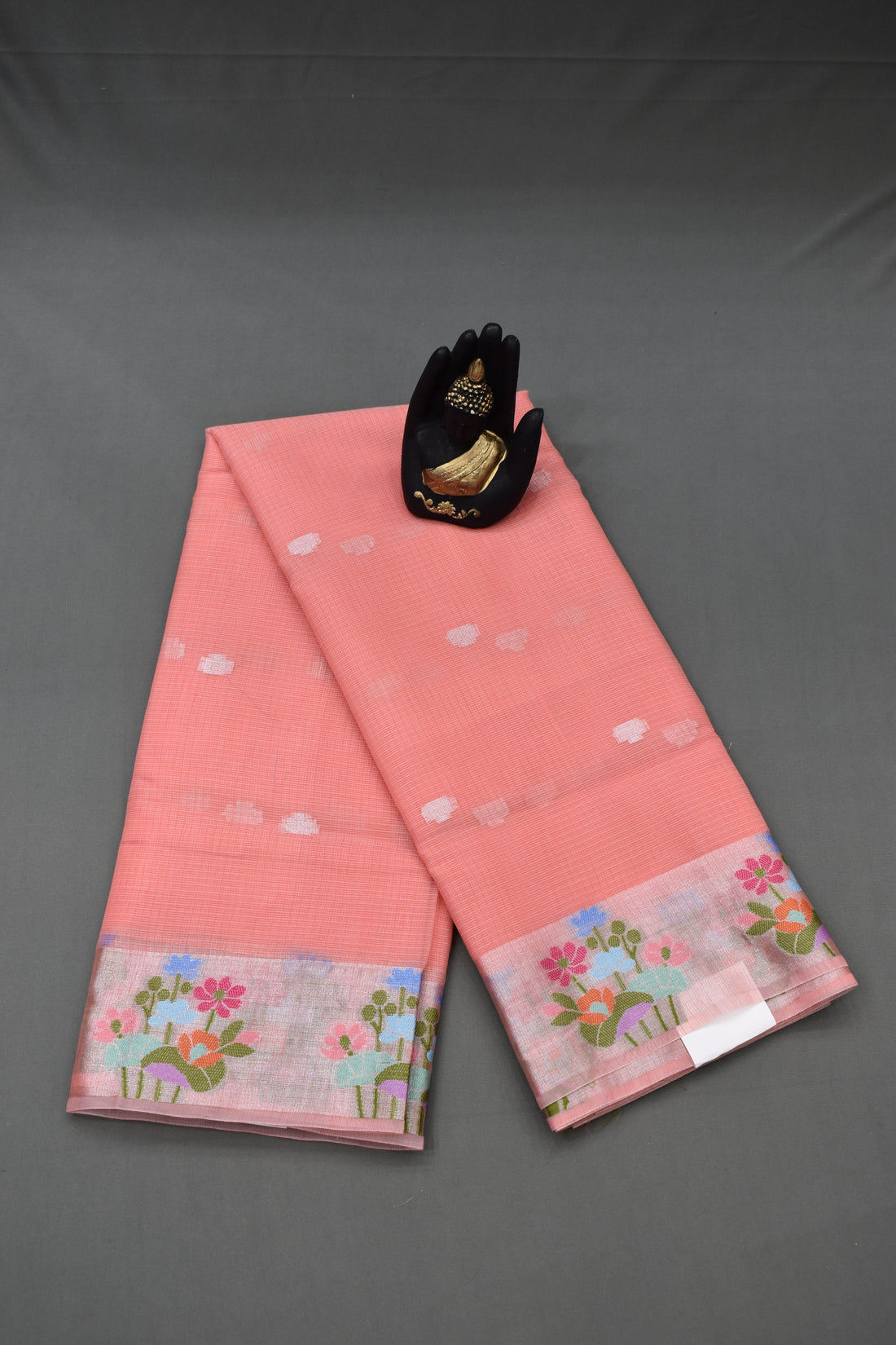 PINK ORANGE-BENARAS KOTA WEAVING SAREE