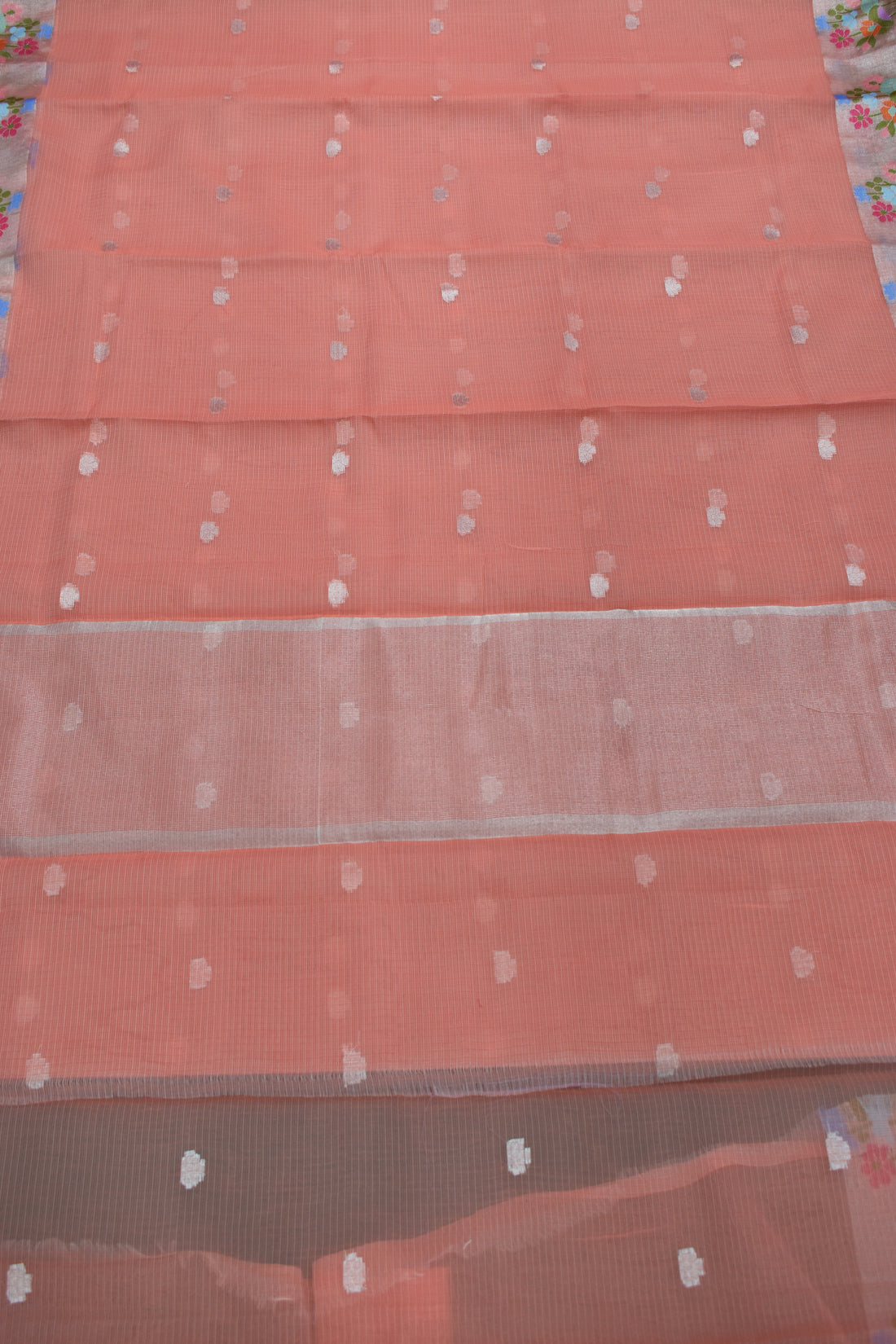 PINK ORANGE-BENARAS KOTA WEAVING SAREE