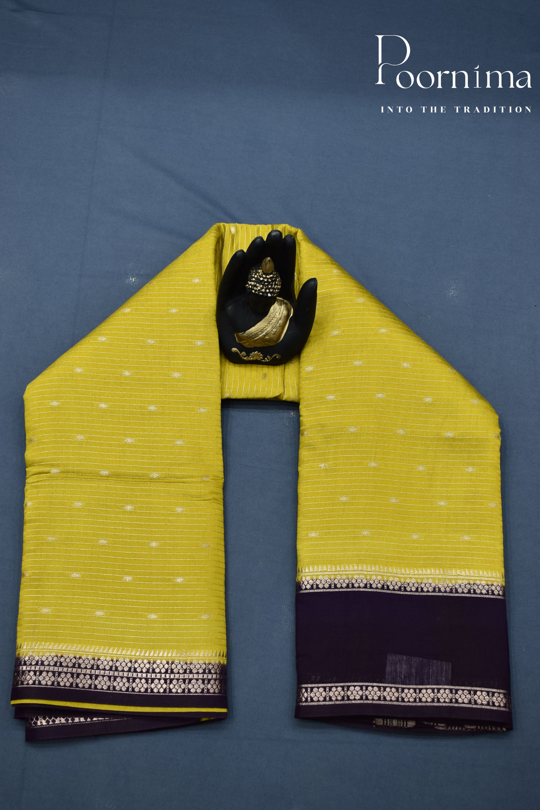 PEAR GREEN- CHANDERI SILK SAREE