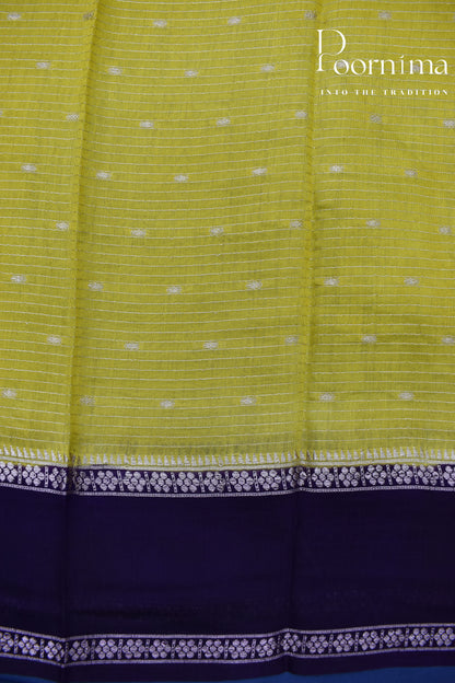 PEAR GREEN- CHANDERI SILK SAREE