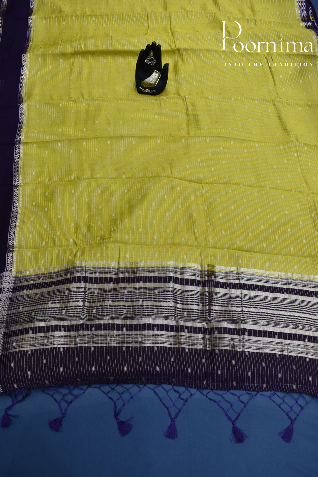 PEAR GREEN- CHANDERI SILK SAREE