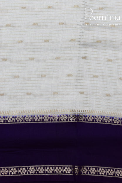 WHITE- CHNADERI SILK SAREE