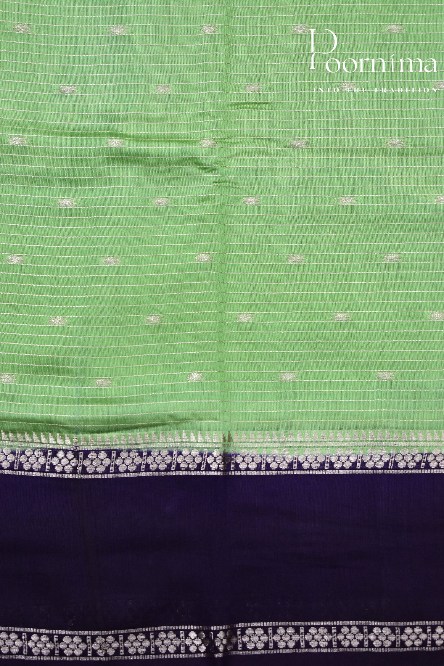 PARROT GREEN- CHANDERI SILK SAREE