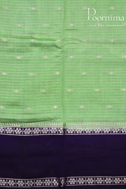 PARROT GREEN- CHANDERI SILK SAREE
