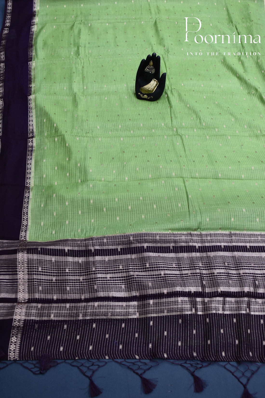PARROT GREEN- CHANDERI SILK SAREE