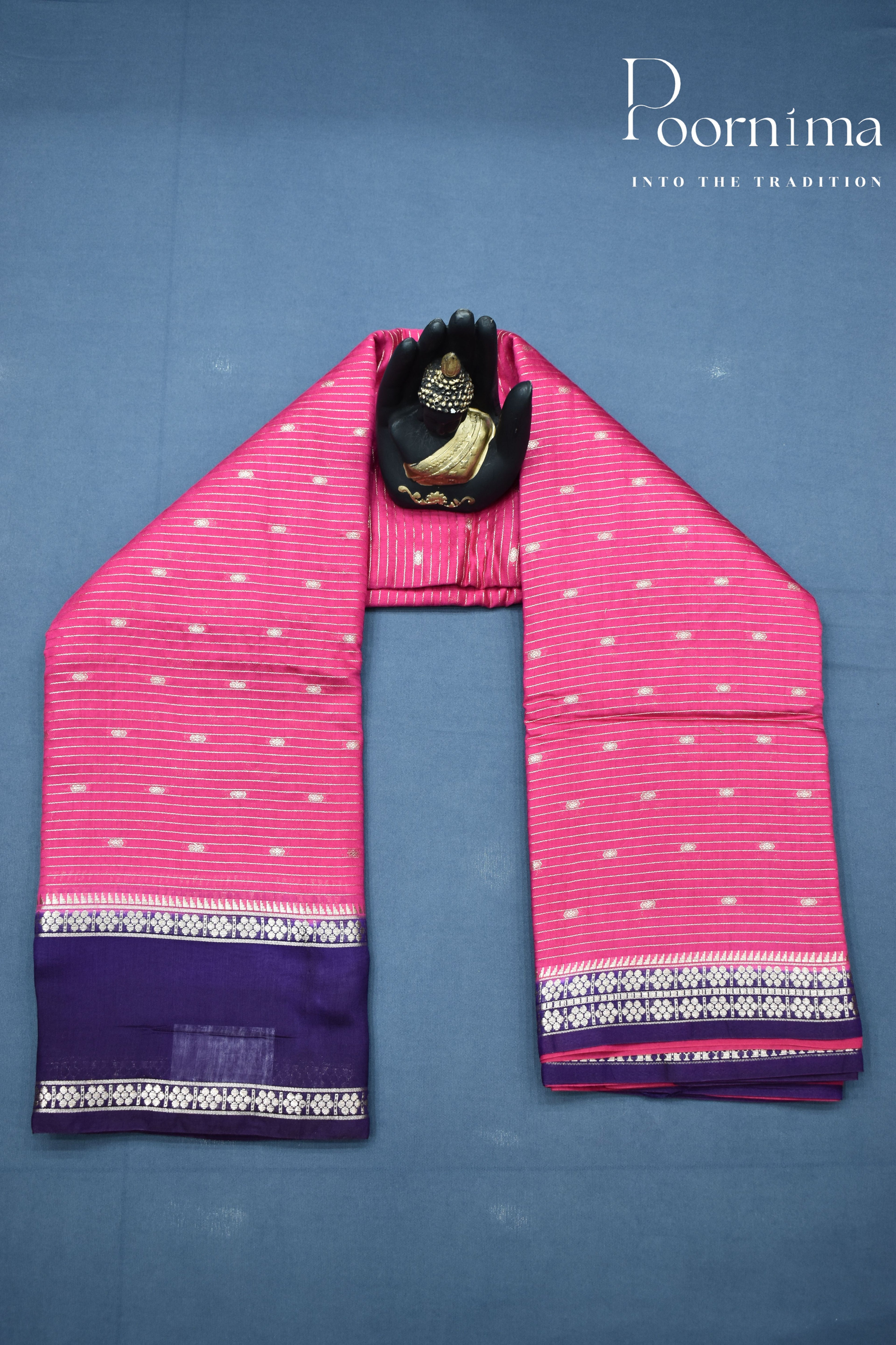 PINK- CHANDERI SILK SAREE