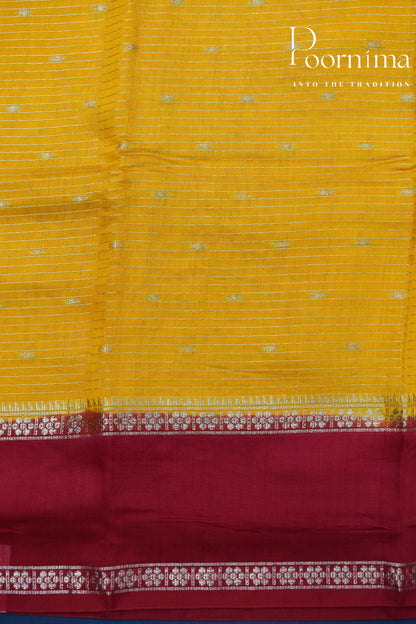 YELLOW- CHANDERI SILK SAREE