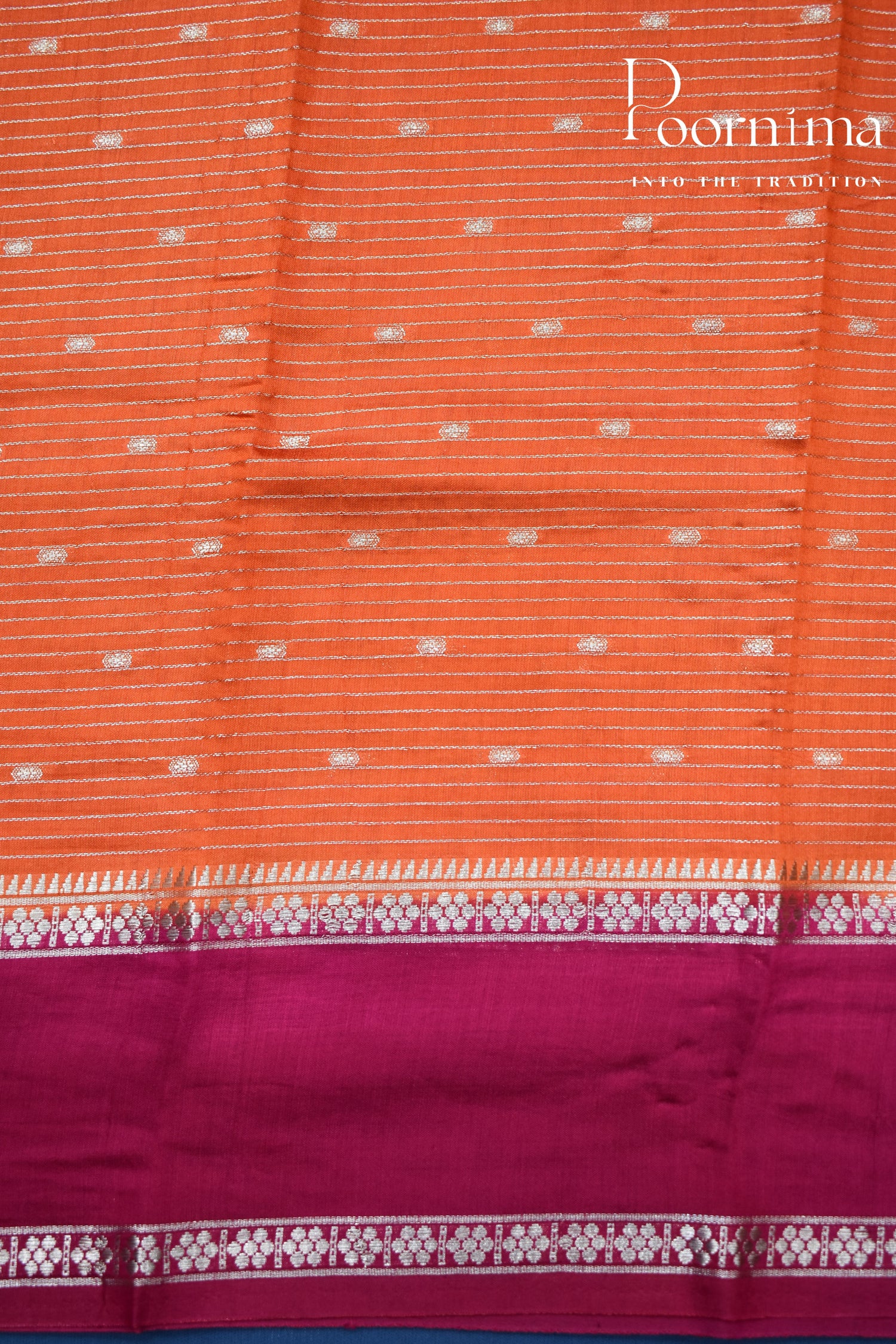 ORANGE- CHANDERI SILK SAREE