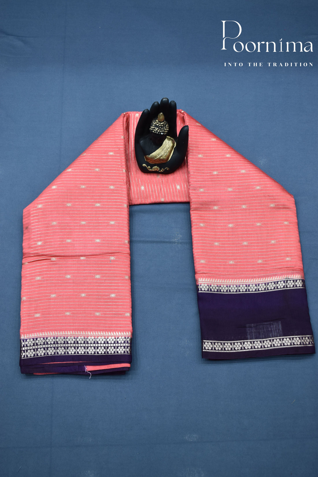 SALMON PINK- CHANDERI SILK SAREE