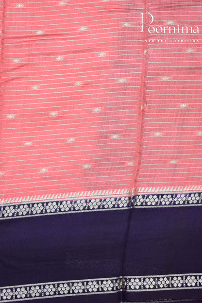 SALMON PINK- CHANDERI SILK SAREE