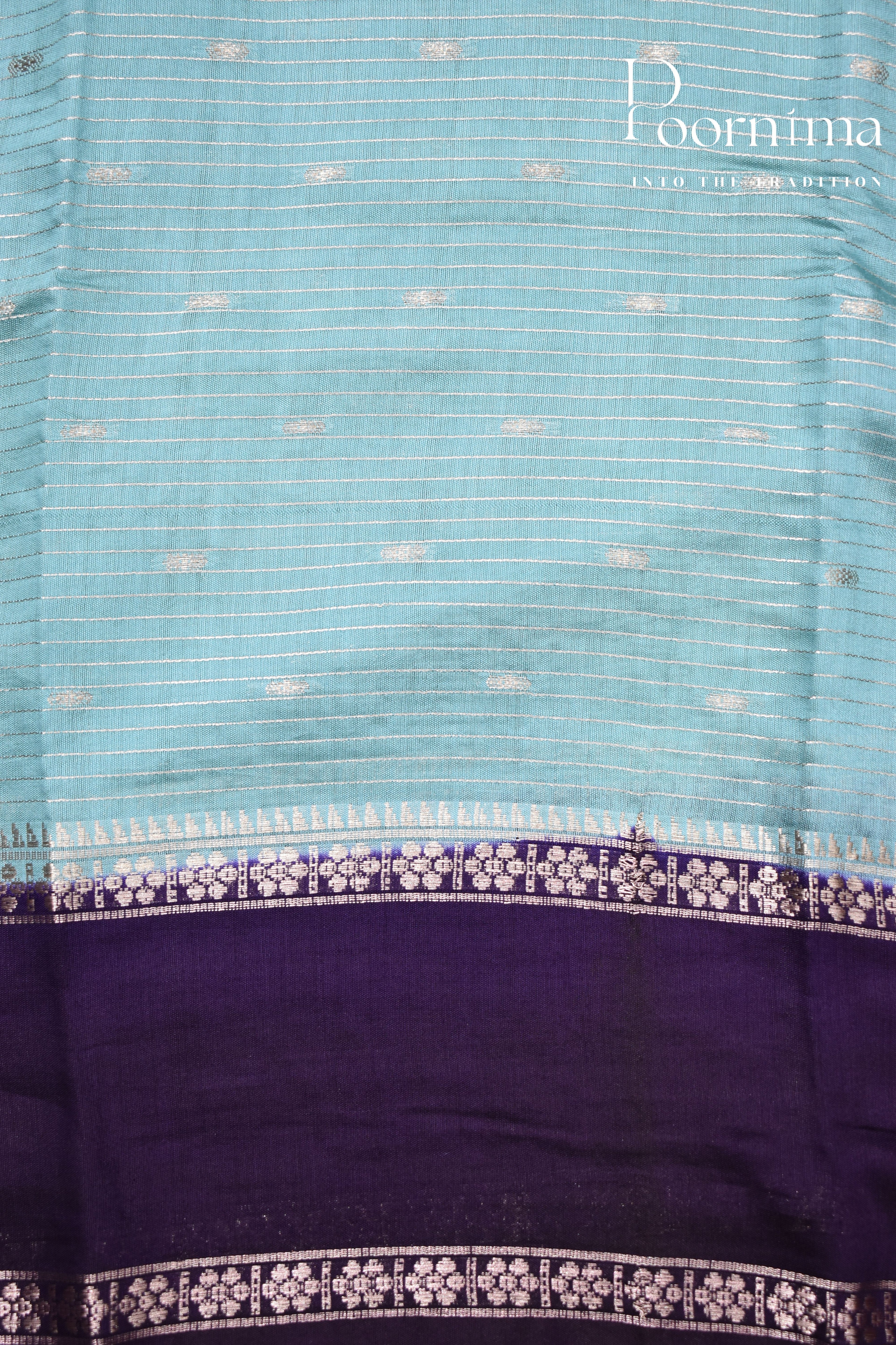 WATER BLUE- CHANDERI SILK SAREE