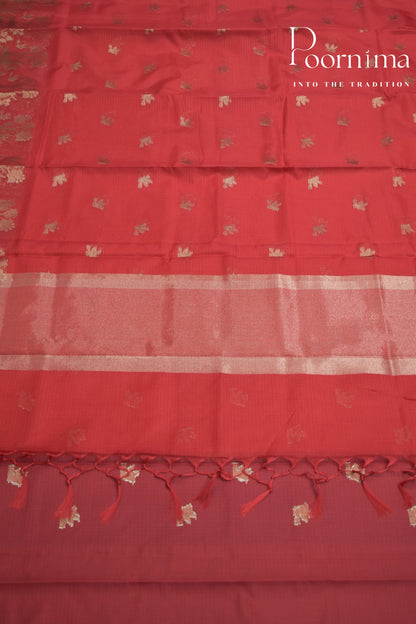 RED- BENARAS WEAVING SAREE