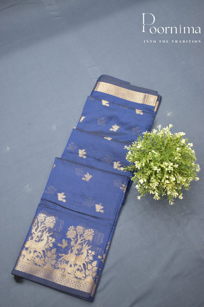 BLUE- BENARAS WEAVING SAREE