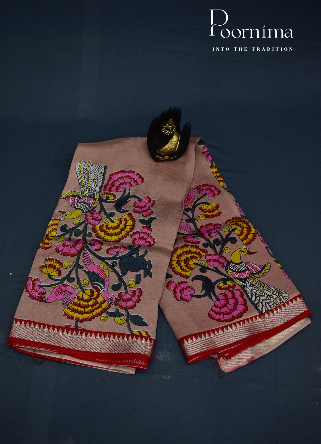 MANGALAGIRI SILK SAREE WITH FLORAL PRINT