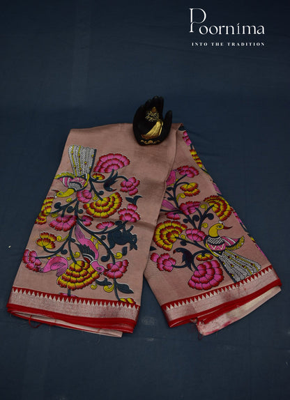 MANGALAGIRI SILK SAREE WITH FLORAL PRINT