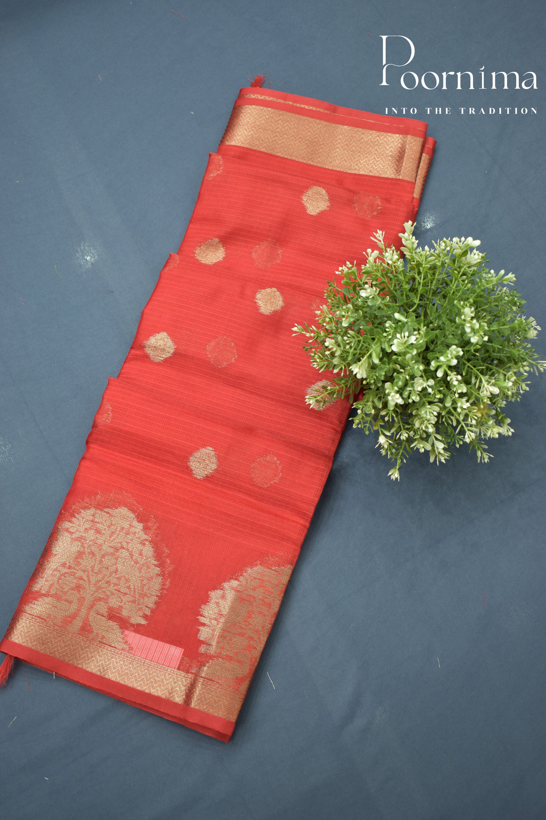 RED- BENARAS KOTA WEAVING SAREE