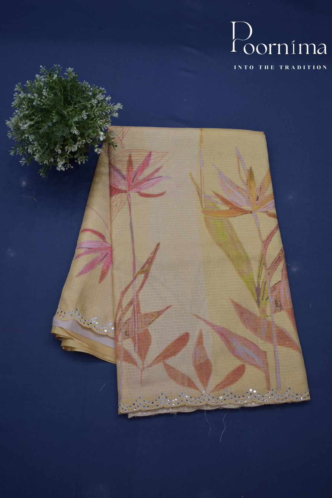 CREAM- BENARAS KOTA WEAVING SAREE