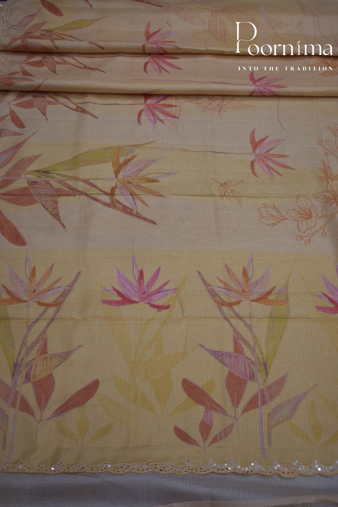 CREAM- BENARAS KOTA WEAVING SAREE