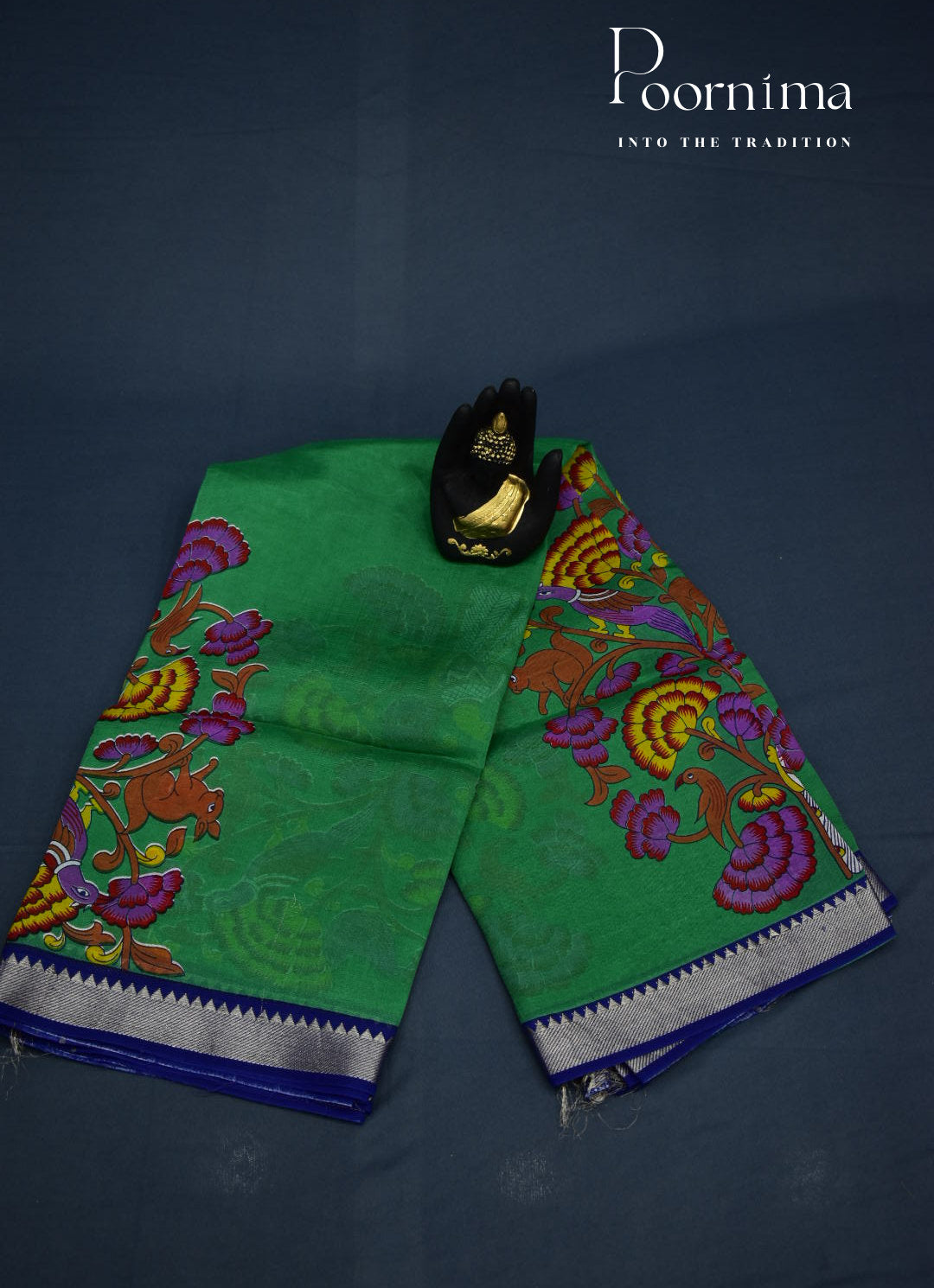 MANGALAGIRI SILK SAREE WITH FLORAL PRINT