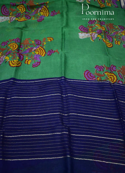 MANGALAGIRI SILK SAREE WITH FLORAL PRINT