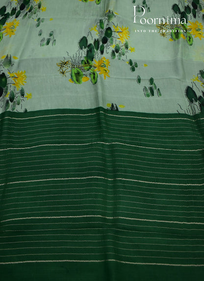 MANGALAGIRI SILK SAREE WITH FLORAL PRINT