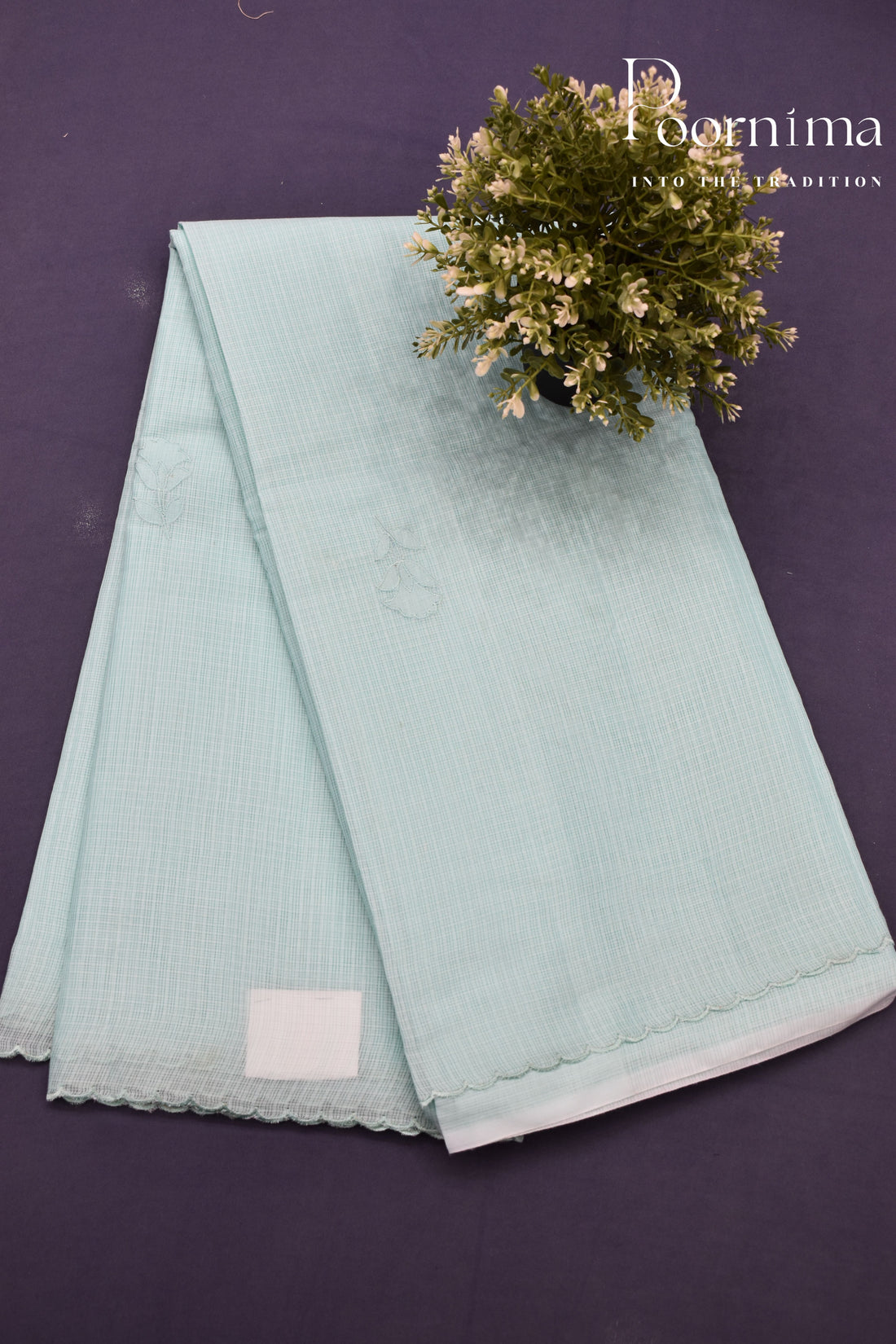 AQUAMARINE BLUE- BENARAS KOTA WEAVING SAREE