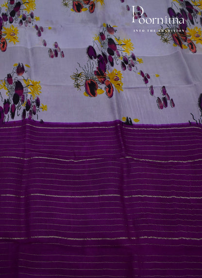 MANGALAGIRI SILK SAREE WITH FLORAL PRINT