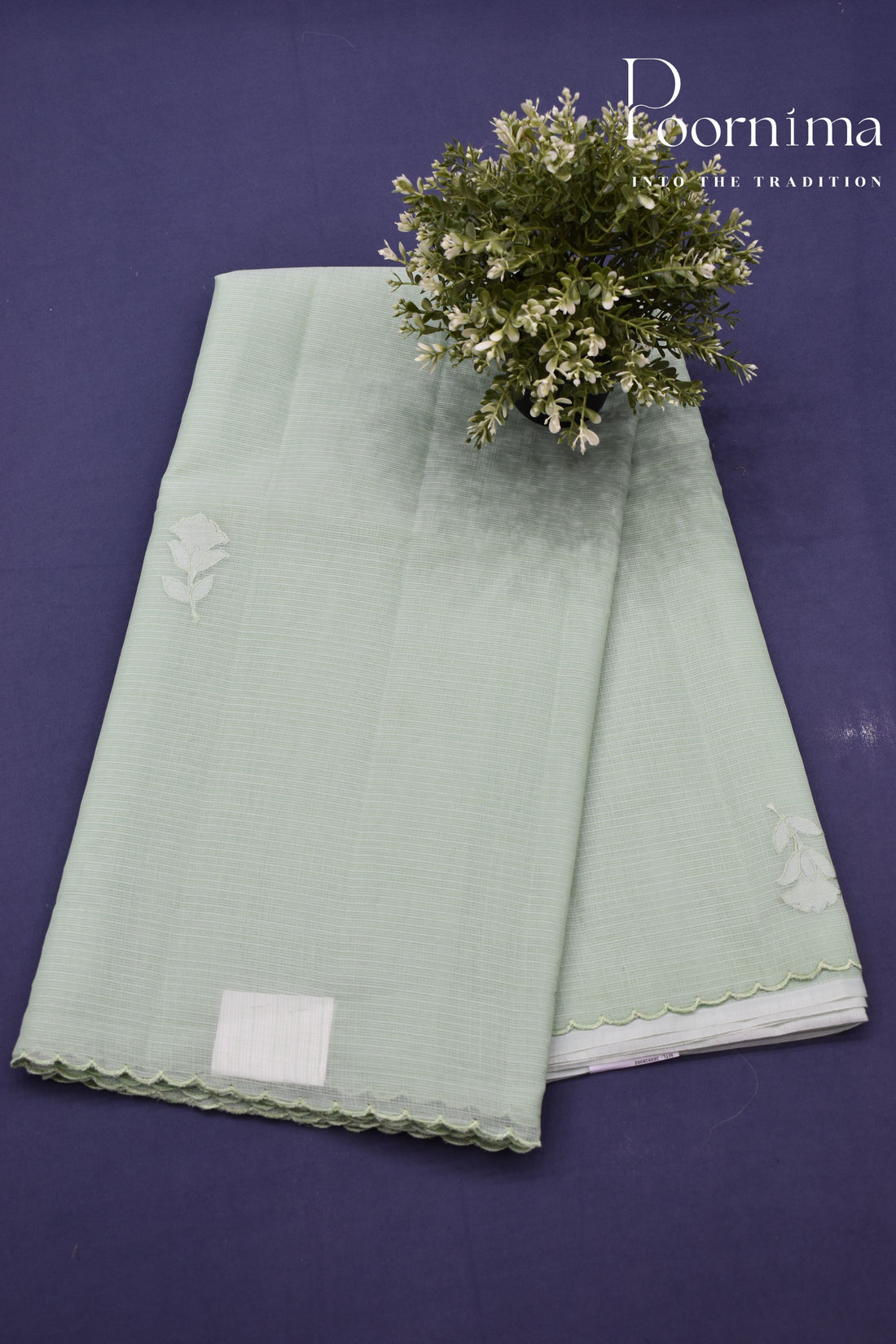 BASIL GREEN- BENARAS KOTA WEAVING SAREE