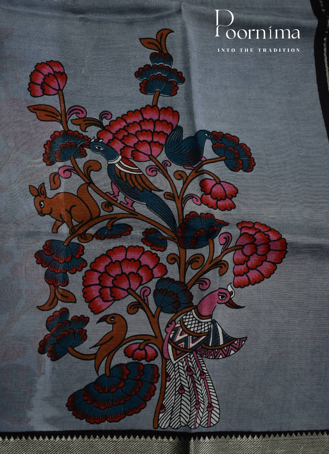 MANGALAGIRI SILK SAREE WITH FLORAL PRINT