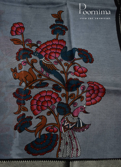 MANGALAGIRI SILK SAREE WITH FLORAL PRINT