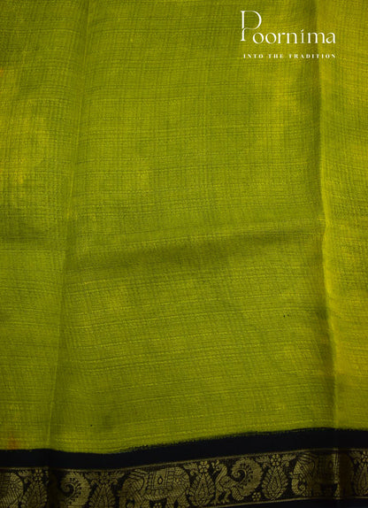 BLACK - JUTE CRAPE SAREE WITH ALLOVER DIGITAL PRINTS