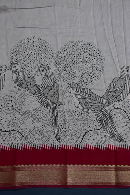 ONION PINK- CHANDERI PRINT COTTON SAREE