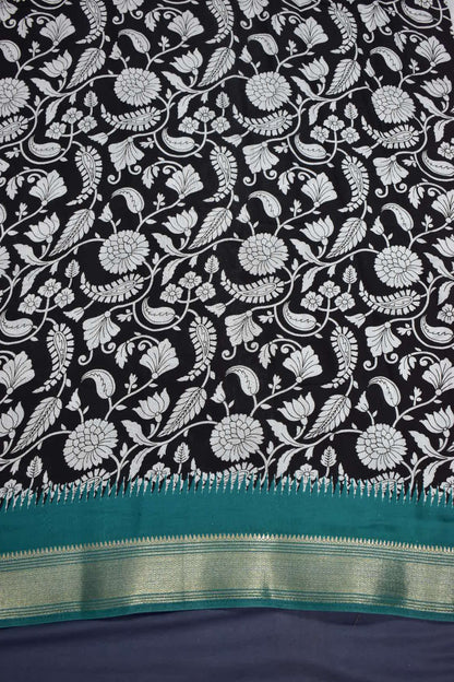 GREY- CHANDERI PRINT COTTON SAREE