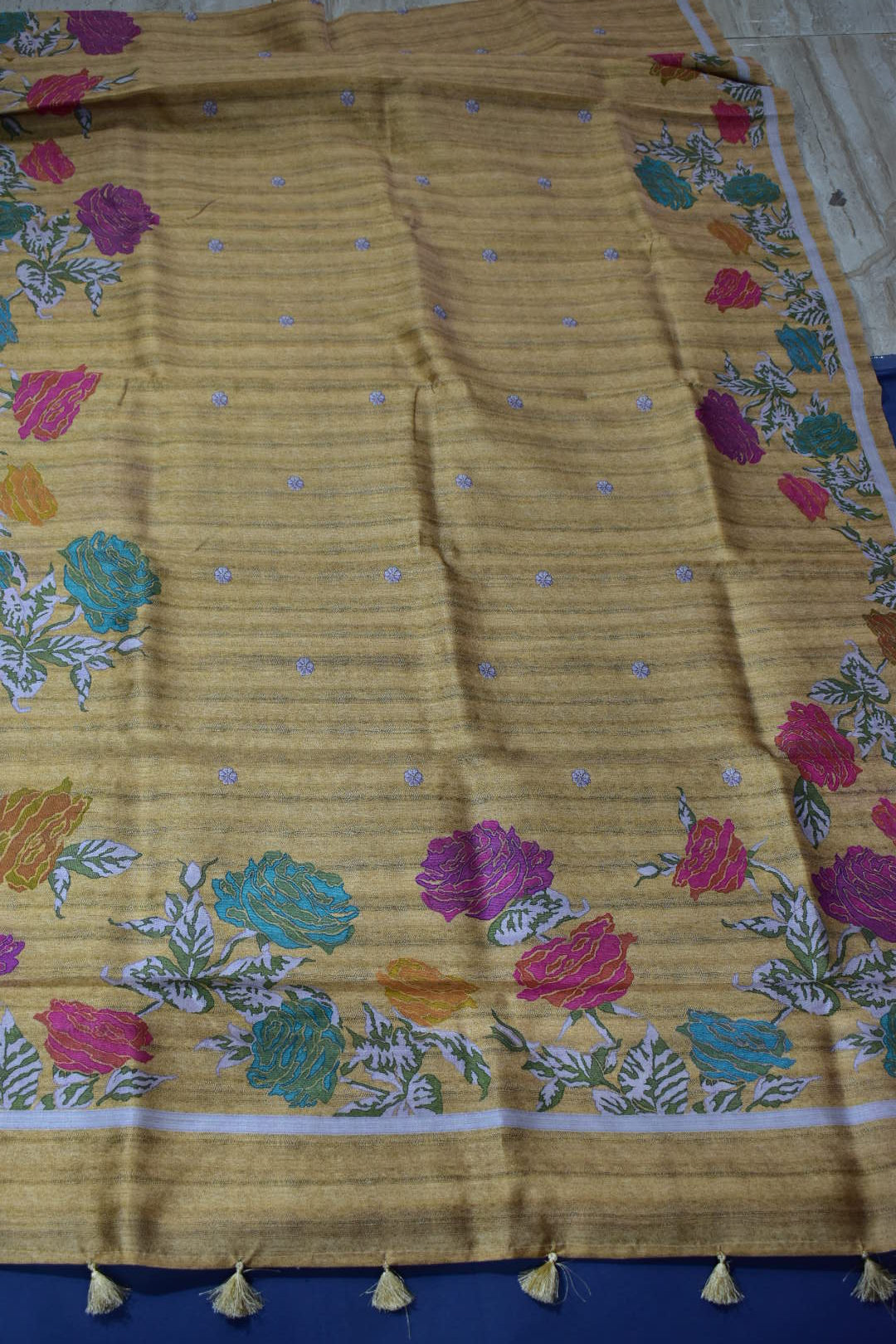GOLD- SEMI TUSSAR SAREE