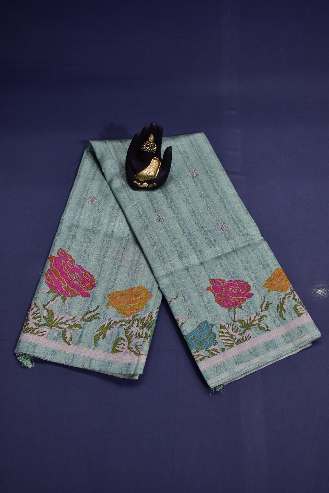 LIGHT GREEN- SEMI TUSSAR SAREE