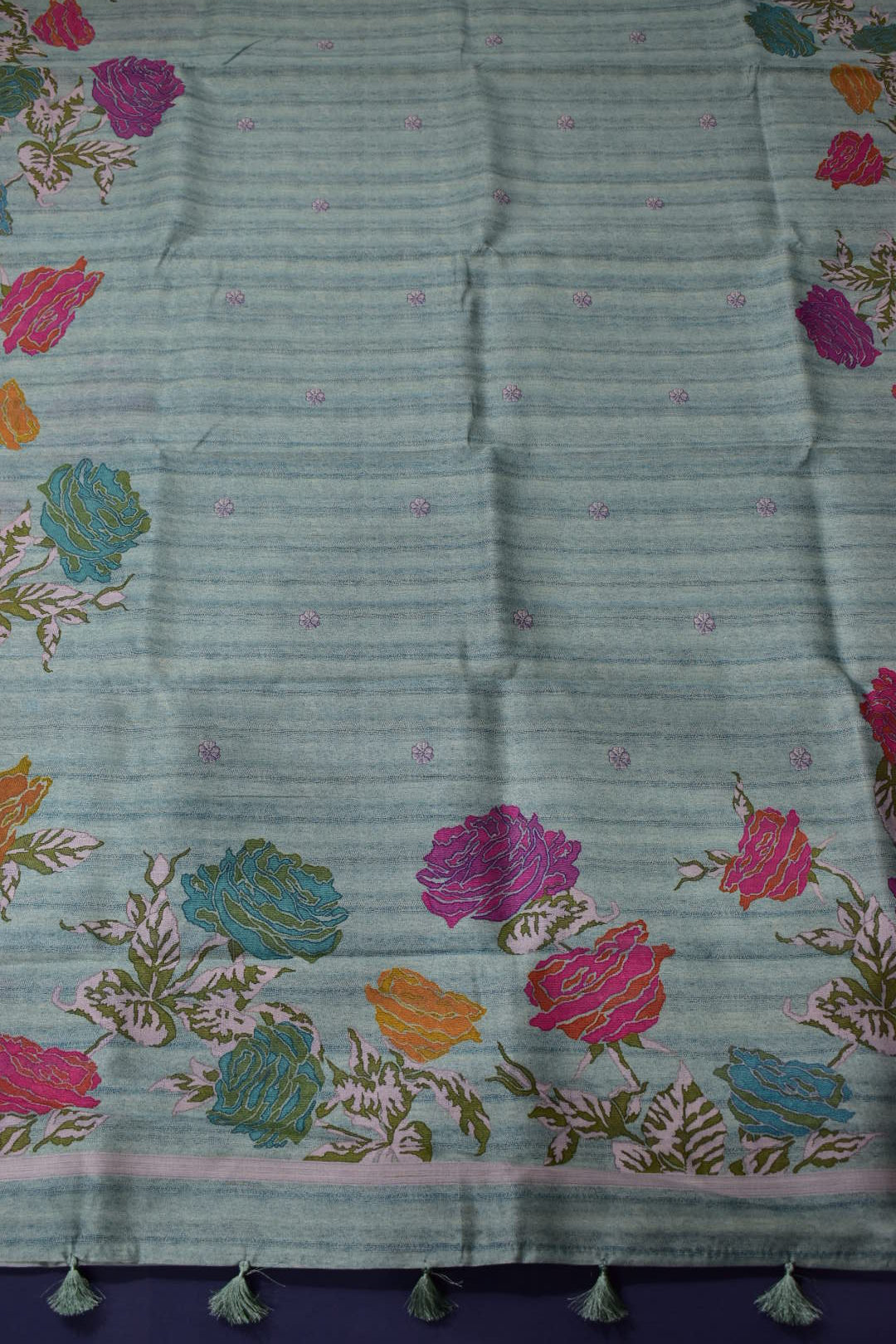 LIGHT GREEN- SEMI TUSSAR SAREE