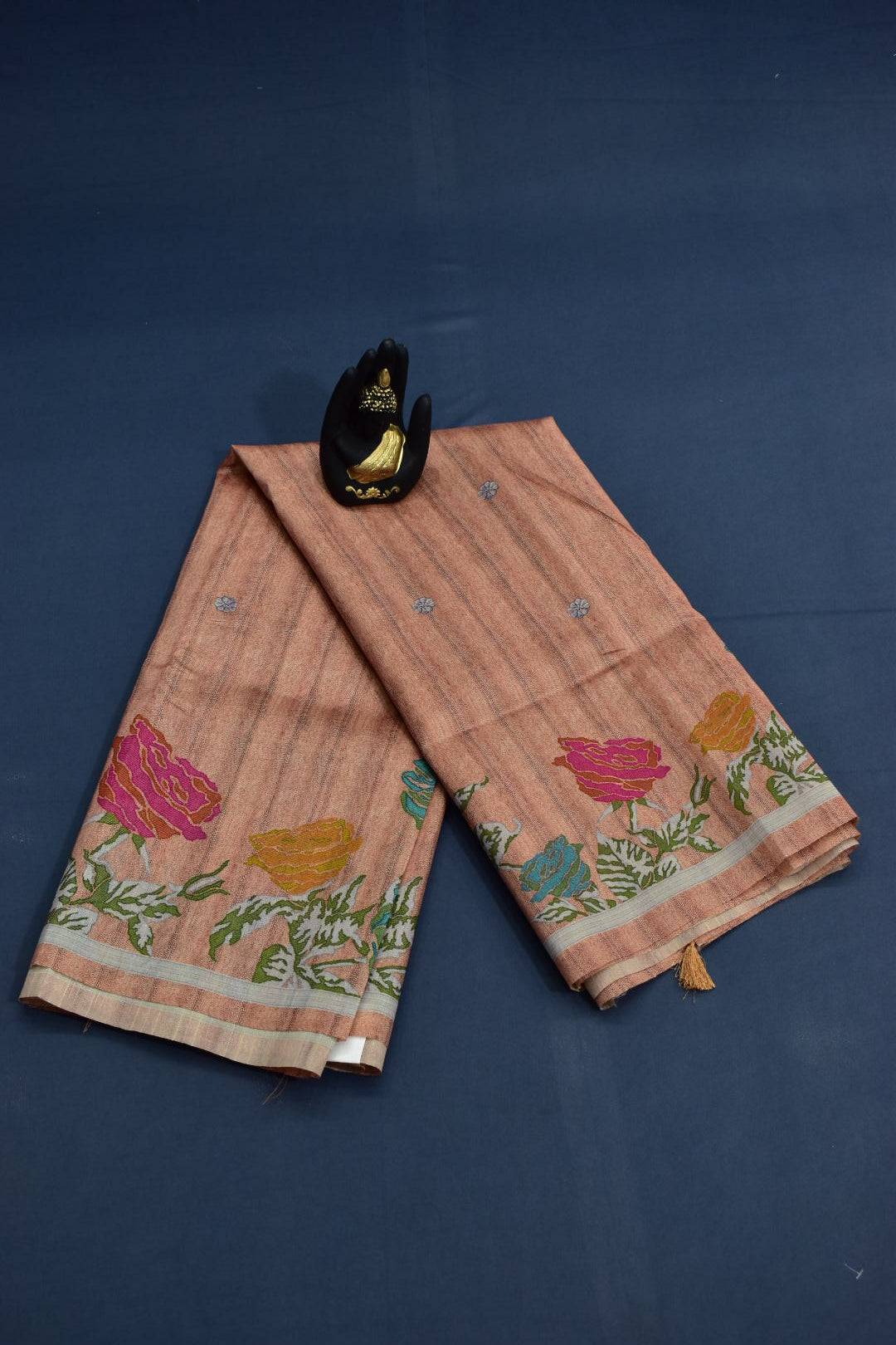 LIGHT BROWN- SEMI TUSSAR SAREE