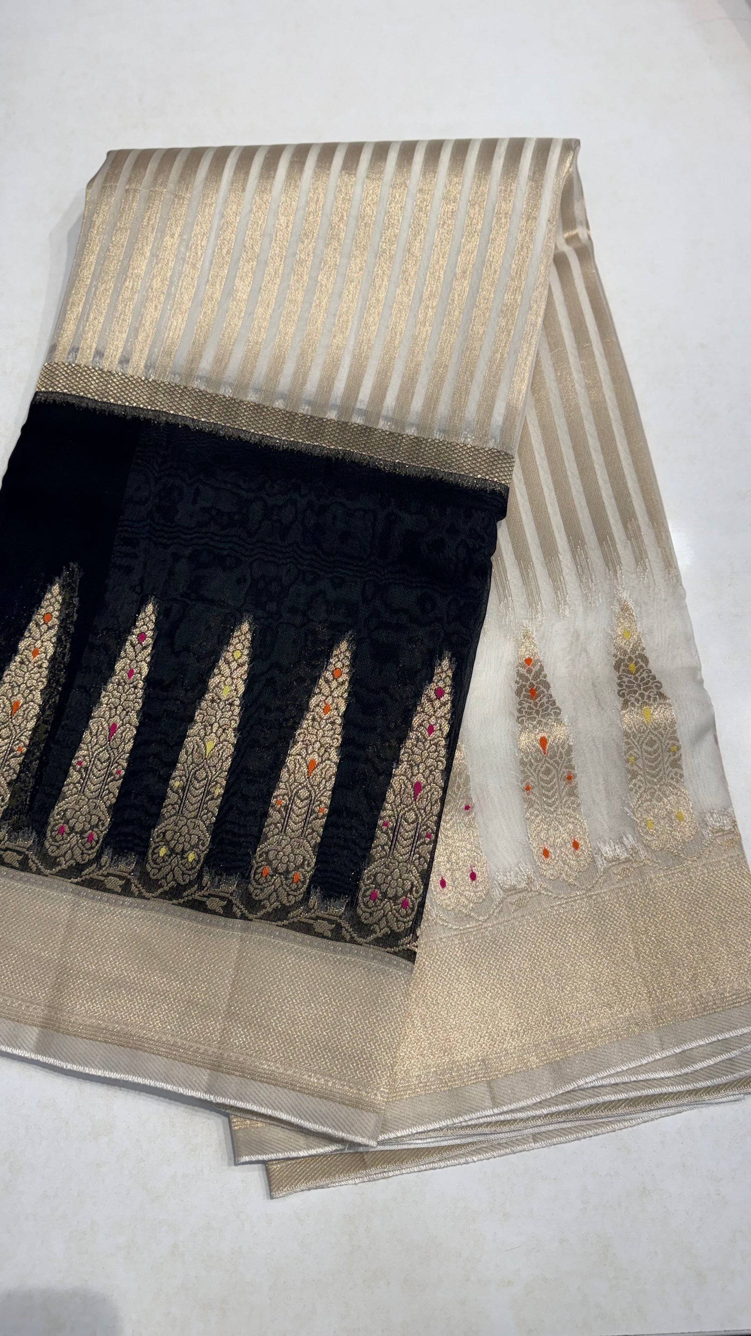 Kora Organza Saree with Minakari Work