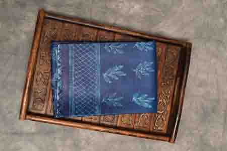 PURE TUSSAR- NAVY BLUE SAREE