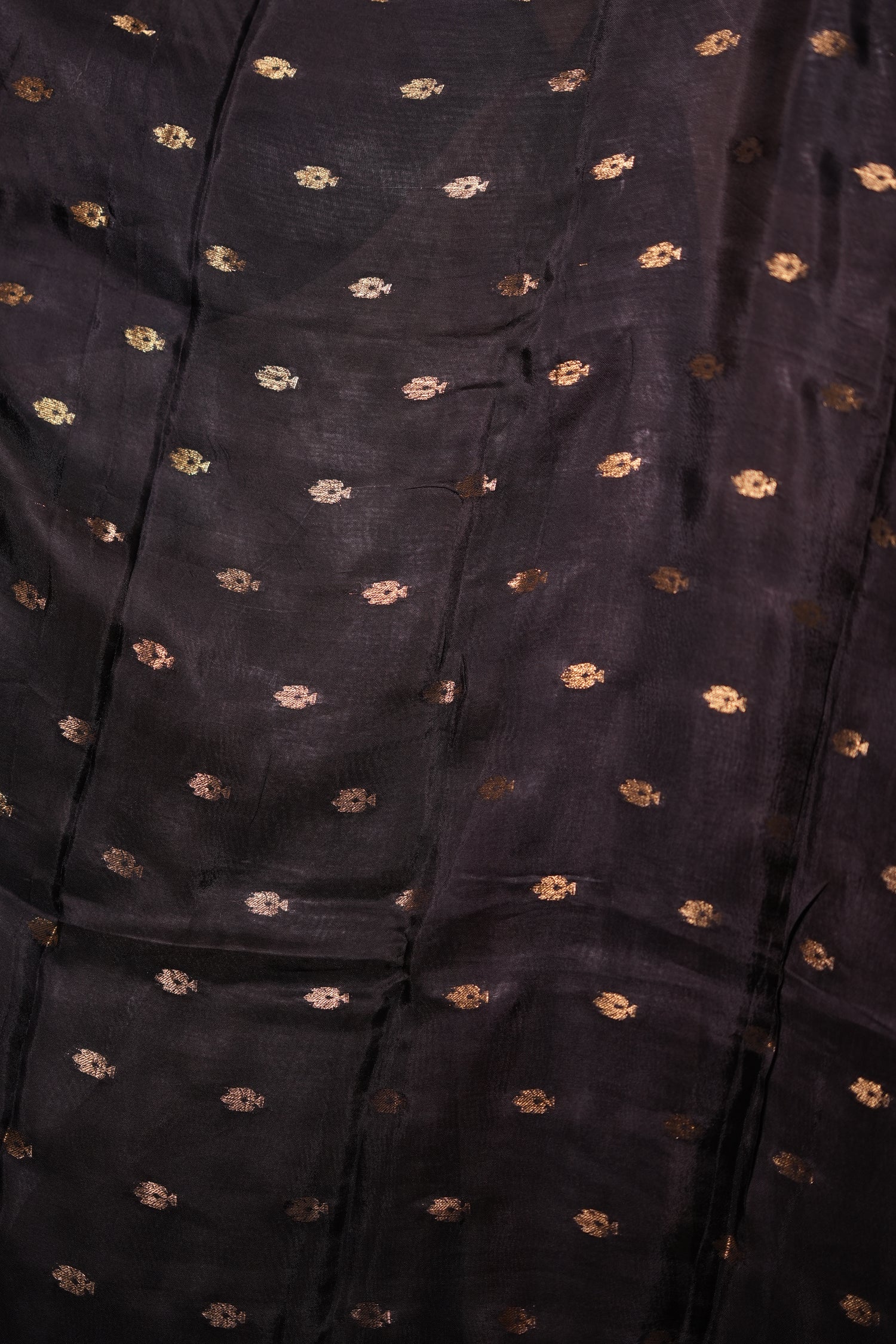 PURE CHIFFON SAREE-BLACK AND CREAM