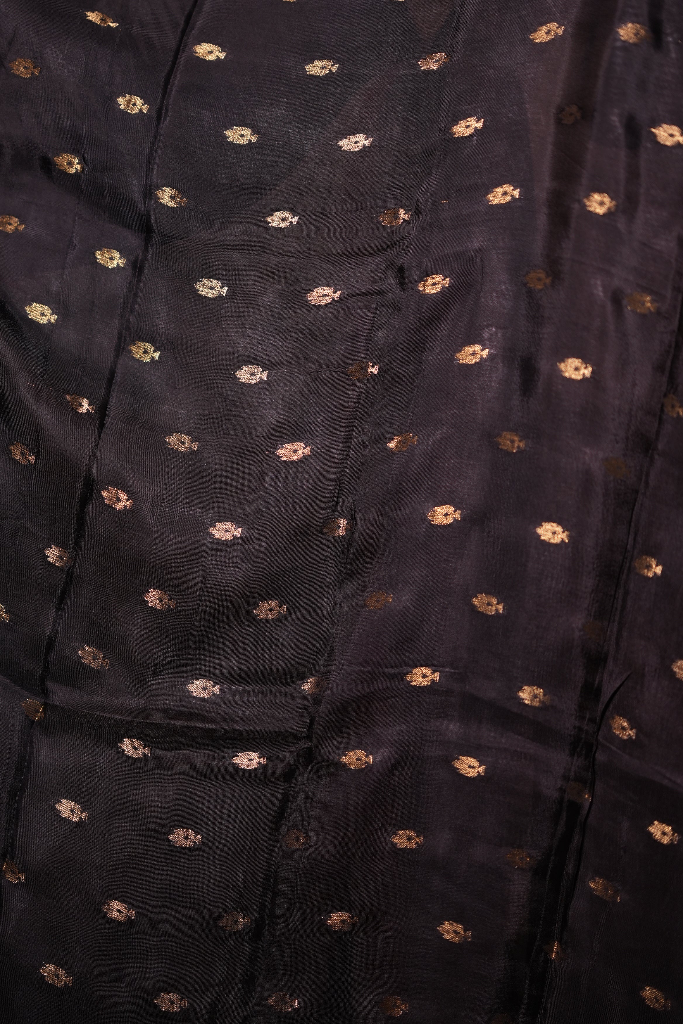 PURE CHIFFON SAREE-BLACK AND CREAM