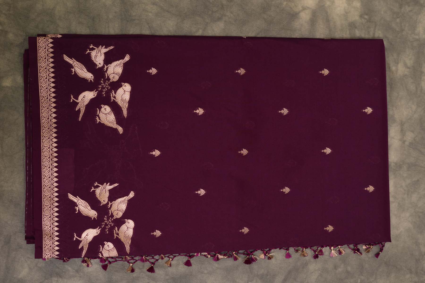 BENARASI SILK SAREE-RAISIN PURPLE
