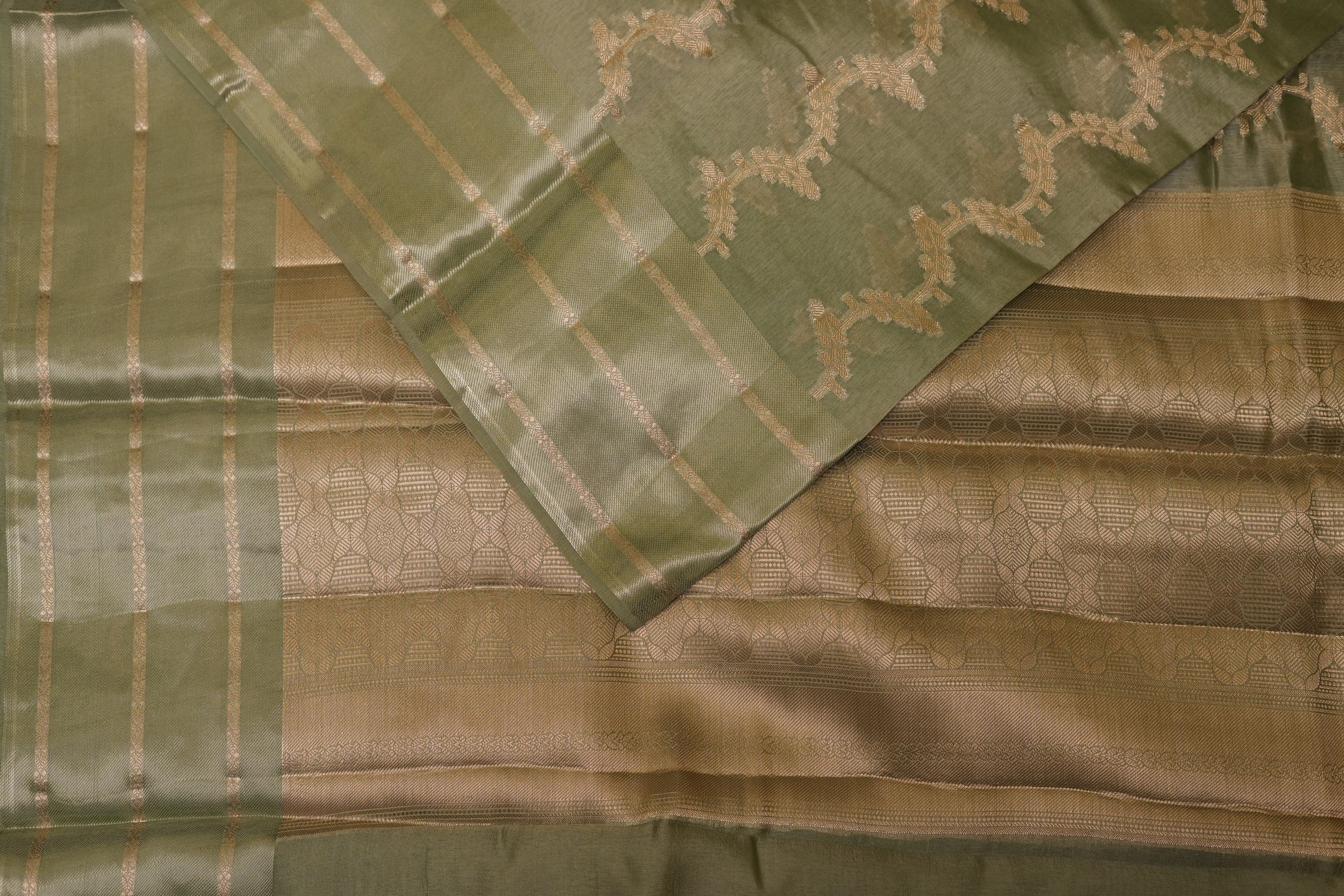 RAW MANGO SAREE- SEA GREEN