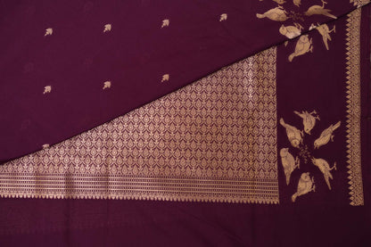 BENARASI SILK SAREE-RAISIN PURPLE