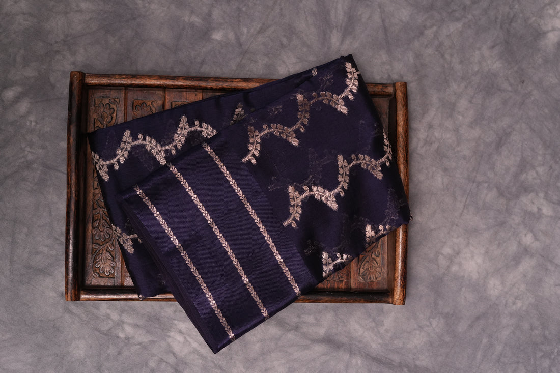 RAW MANGO SAREE- NAVY BLUE